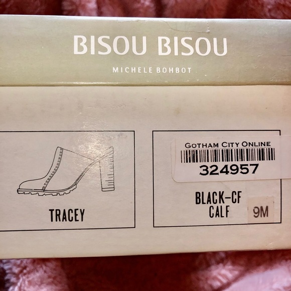 Bisou Bisou black, soft calf leather heeled mule - Picture 6 of 6